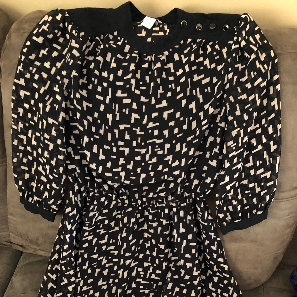 Black and tan mini dress